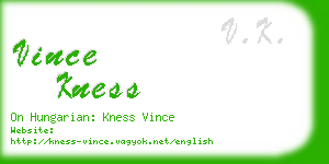 vince kness business card